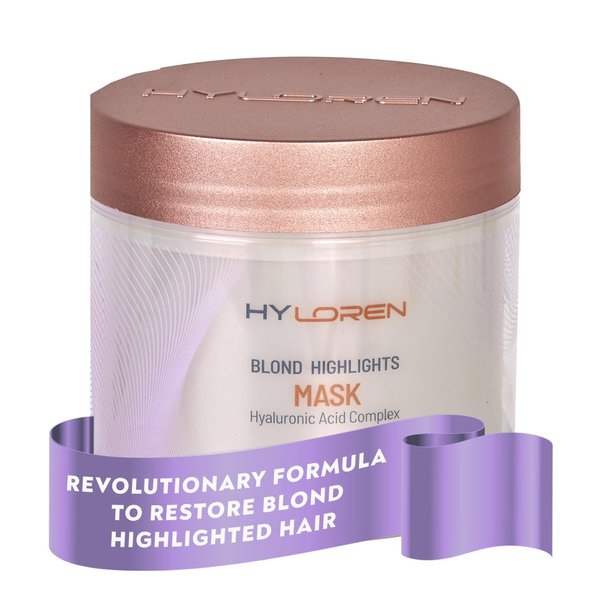 Mon Platin HY Loren Blonde Highlights Mask with Hyaluronic Acid - 500 ml Premium Blonde Hair Mask to Neutralize Yellow and Orangey Tones - Treatment to Repair, Restore, Soften, and Strengthen Hair