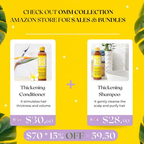 OMM Collection Hair Repairing Deep Conditioner For Dry & Damaged Hair. Prevents Hair Loss & thinning. Natural thickening hair detangler Conditioner For Curly - Unisex. 8 Oz