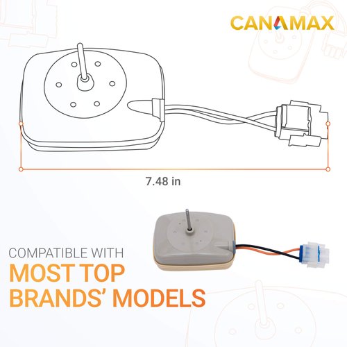 Canamax Premium WR60X10141 Refrigerator Evaporator Fan Motor Replacement for WR60X23584 AP5955766 PS10063450 WR60X10138 - Compatible with GE Hotpoint Refrigerators