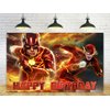 Red The Flash Backdrop for Birthday Party Decorations Hero Background for Baby Shower Party Cake Table Decorations Supplies Superhero The Flash Theme Banner 5x3ft