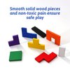 Wooden Blocks Puzzle Brain Teasers Toy，Wooden Puzzle Tangram,Cube 3D Puzzle for Kids，Puzzles for Kids Ages 2-8, Montessori Kids Educational Puzzle Games Gift (1 pcs)