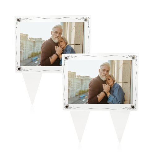 BRUKLOP 5x7 Waterproof Picture Frame for Grave Grave Decorations for Cemetery, 2PCS Acrylic Outdoor Cemetery Decorations for Grave, Sympathy Gifts, Memorial Gifts