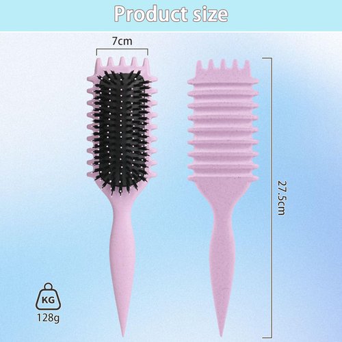 WALULAN Curl Hair Brush, Curl Styling Brush, for Combing and Shaping Women's Curls to Reduce Pulling,Curl Defining Brush
