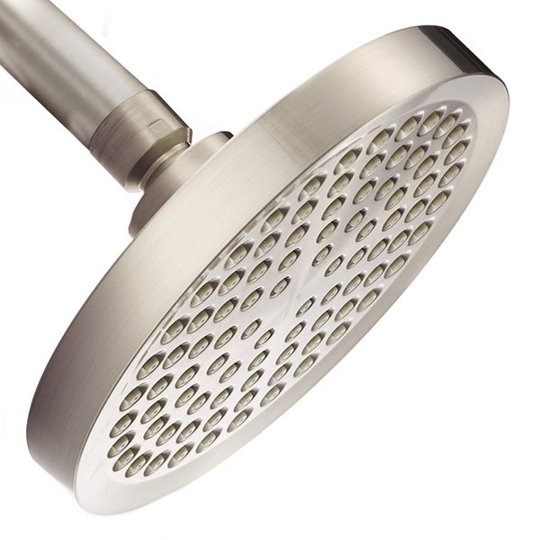 ShowerMaxx, Luxury Spa Series: Brushed Nickel Rain Shower Head, 6-Inch Round Rain Showerhead with 360 Tilt, Experience Rainfall with MAXX Comfort and Elegance (Brushed Nickel)