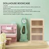 Tnfeeon Dollhouse Bookshelf, to Play Rounded Edges Compact Dollhouse Bookcase 3 Layers Exquisite 1/12 for Dollhouse Furniture