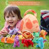 Zhanmai 11 Pcs Dragon Stuffed Animal Small Dino Plush Toy and Egg Bag Set Stuffed Dragon Stuffed Animals Plush Toys Soft Dragon Stuff Animals for Birthday Dragon Themed Party Decorations (Vivid)
