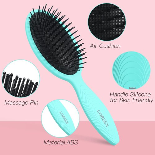 Detangling Brush for Curly Hair, Lorsex 2PC Hair Brushes for Women, Detangler Brush for Wet Dry Hair Detangle Massage, Hairbrsh for Curly Thin Thick hair