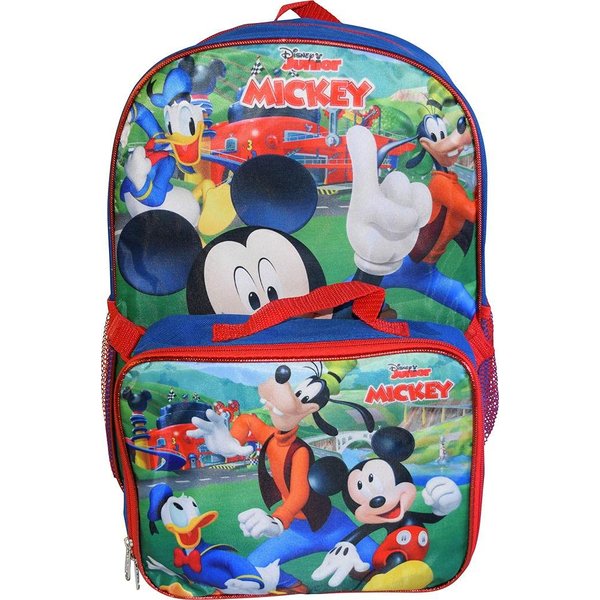 Mickey Mouse 16" Backpack W/Detachable Lunch Box