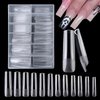 AddFavor XXL Gel X Nail Tips Square 240pcs Extra Long Clear Tapered Square Fake Nails Full Cover False Nail Tips for Acrylic Nail Extension