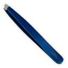 Refine Stainless Steel Deluxe Slant Tip Tweezers, Blue - Italy, Professional for Eyebrow Shaping and Hair Removal