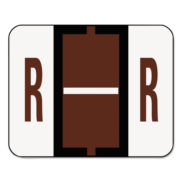 Smead BCCR Bar-Style Color-Coded Alphabetic Label, R, Label Roll, Brown, 500 Labels per Roll, (67088)