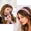 Araluky 7 Pcs Fashion Headbands for Women with Satin Scrunchies Pink Headbands for Girls Pearl Headbands for Women Trendy Padded Headband Thin Headbands for Women Croquette Aesthetic Cute Accessories