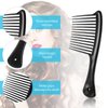3 Pieces Wide Tooth Comb Jumbo Rake Comb, Hair Detangler Salon Shampoo Comb for Long Hair and Curly Hair, Detangling Tools for 4c Hair(Black, blue, pink)