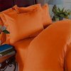 1800 Thread Count - Egyptian Quality 3pc Duvet Cover Set, Solid, Full/Queen, Elite Orange