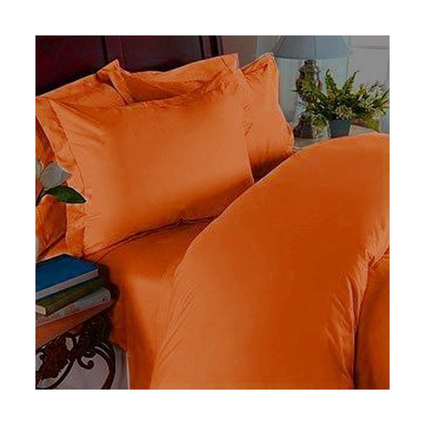 1800 Thread Count - Egyptian Quality 3pc Duvet Cover Set, Solid, Full/Queen, Elite Orange