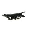 Small black metal vine leaf hair pin alligator clip barrette for fine thin hair
