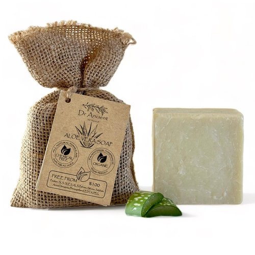 Dr.Ancient Aloe Vera Soap Bar Organic Natural Vegan Traditional Handmade Antique - Rejuvenate Your Skin Naturally! Absolutely No Chemicals! Pure Natural Soap!
