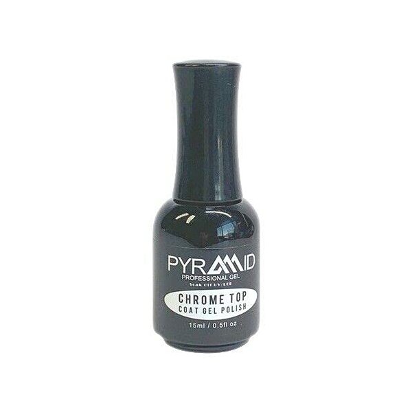 Pyramid Professional Gel Soak Off UV/LED Gel Top Base Coat Nail Polish Manicure Lacquer Matte Velvet Chrome Rubber Base (Chrome Top 0.5oz)
