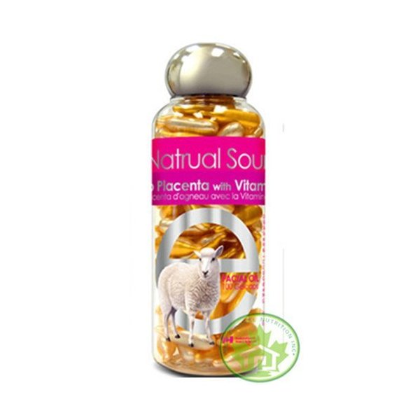 Bill Natural Sources Lamb Placenta with Vitamin E, 100 Gelcaps - rejuvenates dull skin cells and revitalizes skin cells elasticity