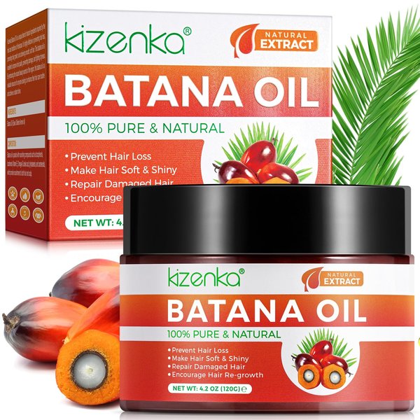 Batana Oil for Hair Growth, 100% Organic Batana Oil Promotes Hair thickness, Repairs Dyness & Damaged Hair, Reduces Hair Loss, Unrefined Batana Hair Oil for Healthier, Fuller Hair (120G)