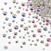 Beadsland Rhinestones for Makeup,8 Sizes 2500pcs Crystal AB Flatback Rhinestones Eye Gems for Nails Crafts with Tweezers and Wax Pencil,Crystal AB,SS4-SS30