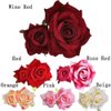 Ladies Handmade Flannel Elegant Pink Red Rose Hairpin Hair Clips Bridesmaid Head Piece Bridal Flower Hiar Clip(WINE RED)