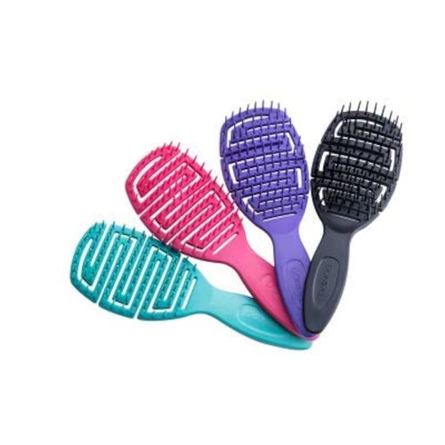 Dompel Hair Brush Maya, antistatic brush, special design, prevents frizz, lightweight, Brush for Afro American/African Hair. 4 Pcs (green, pink, purple, black)