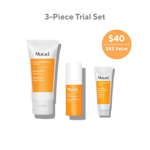 Murad Brighten & Even Tone with Vitamin C - 3-Piece Trial Kit ($79 Value) - Vitamin & Antioxidant Rich Treatment - Ess-C Cleanser 2Fl Oz, Vita-C Glycolic Serum 0.33Fl Oz, Ess-C Day SPF 30 0.8Fl Oz