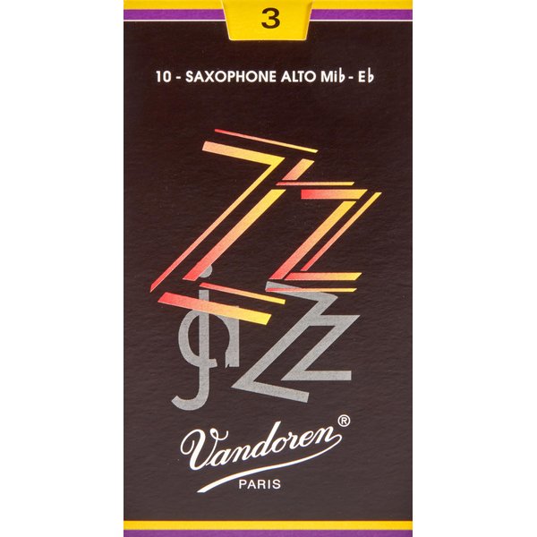 Vandoren SR413 Alto Sax ZZ Reeds Strength 3; Box of 10