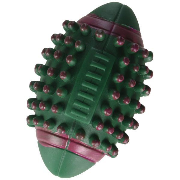Boss Pet 52984 4" Vinyl Spiked Football Dog Toy with Squeaker