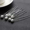 KDDOM 20 Pcs U Shape Pearl Hair Pins Wedding Bridal Flower Pins for Bridesmaids Women Girls, 0.4 inch(Silver)