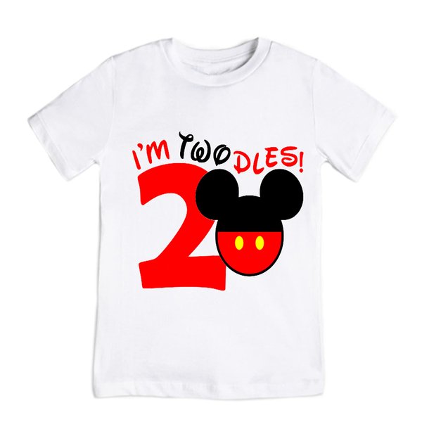 I'm Twodles Second Birthday Shirt TWOdles Mickey Second Birthday Shirt oh Twodles Mickey Birthday Outfit Mouse Mickey 3rd 2nd Birthday Shirt I'm Twodles Mickey Birthday Party Shirt (3T)