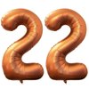 Orange 22 Number Balloons, 40 Inch Giant Number Balloons Foil Mylar Helium Orange Number 22 Balloons for 22th Birthday Party Supplies Anniversary Event Celebration Decorations