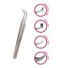 iENVY by Kiss Lash Applicator Tool, Precision Professional DIY Fales Eyelashes Extension Tweezers, Stainless Steel Curved Design for Individual, Cluster, Trio, Strip Lashes (Silver)