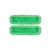Real Clean 18 Inch Green Fringe Microfiber Dust Mop Pads (Pack of 2)