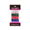 Amelia Beauty 1.5in Spiral Hair Ties - Pack of 8 Small Shinny Elastic Hair Telephone Cord Coils, Strong Hold, Gentle on Hair, Silver, Red, Blue, Green