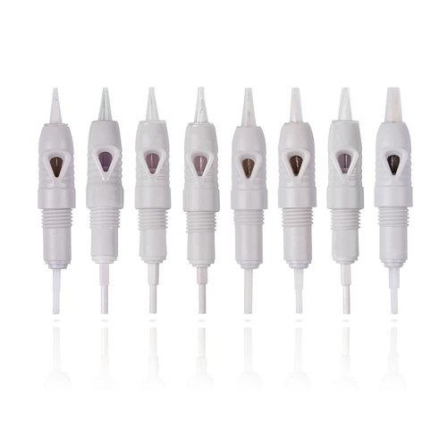 30pcs Disposable 8mm Screw Microblading Cartridge Needles 1R 3R 5R Permanent Makeup Tattoo Needles for Eyebrow, Eyeliner Lips (30pcs 1P)