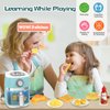Toy Air Fryer for Kids Kitchen Playset, Chef Pretend Play kitchen Accessories with Color Changing Play Food, Cooking Game with Fries, Kids Toys with Sound & Light, Camp Kitchen Set for Toddler 3-5 5-7