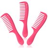 HYOUJIN 3 Pocket Wide Tooth Comb Set,Small Hair Wide Tooth Combs Detangling Shower Combs Wet Brush Detangle Comb for Curly Hair,Wet Hair,Thick Hair,Travel Pocket Wide Comb for Women,Men(Fuchsia Rose)