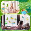 Cholemy 24 Sets Dinosaurs Sun Catcher Kit Include Suncatcher Craft with Paints Suction Cups Fishing Thread, Dinosaurs DIY Window Art Kit Paintable Suncatchers Decorations for Gifts