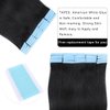 Tape in Hair Extensions Human Hair 100% Real Remy Human Hair 50g 20pcs/Set Brazilian Virgin Hair Straight Seamless Invisible Skin Weft Extensions (22 Inch,#1Jet Black)