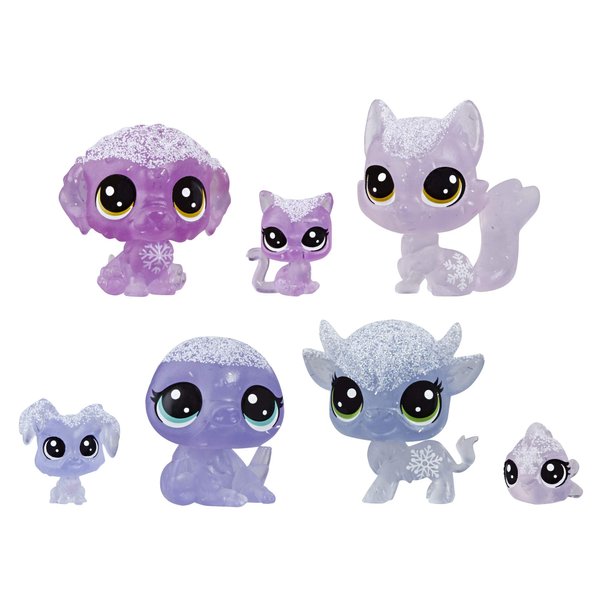 Littlest Pet Shop Frosted Wonderland Pet Friends Toy, Purple Theme, Includes 7 Pets, Ages 4 & Up