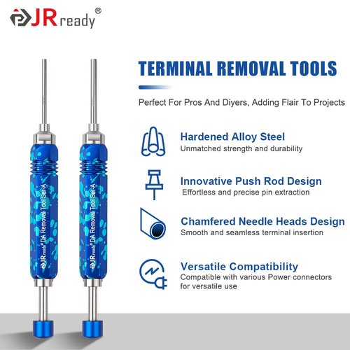 JRready ST5265 Molex Pin Extractor Tool for Molex .062" & .093” Pin and Socket Connectors, 2PCS Tube Type Ejector Rod Insertion Tools