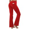 BUBBLELIME 29"/31"/33"/35" 4 Styles Women's Bootcut Yoga Pants Tummy Control - Back Pockets_Scarlet L_31" Inseam
