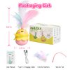 MAILCAT Cat Toys Monster, 2in1 Automatic Interactive Cat Toy for Indoor Cats Kitten Exercise, Real Feathers, Silicone Tail, LED Lighting, Mice Squeak Chirping, Type-C Rechargeable - YP