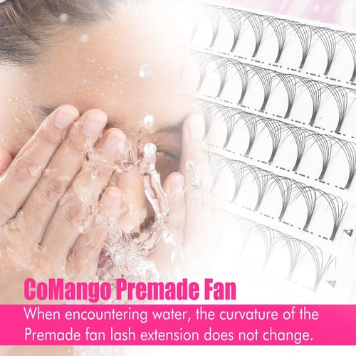 Volume Lash Extensions 3D|4D|5D|6D|10D Premade Fans Eyelash Extensions 0.07mm Thickness C/D Curl 8-15mm Short Stem Premade Volume Eyelash Extensions Flat Base Fans by CoMango
