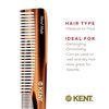 Kent 6T Fine and Wide Tooth Hair Comb - Handmade Styling Comb for Hair Care, Barber Combs and Beard Combs - Grooming Hair Comb for Men, Women and Kids-Hair Care for Wet or Dry, Medium to Thick Hair