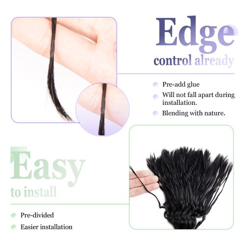 Pre-Divided Human Braiding Hair for Boho Braids Water Deep Wave Human Hair Bulk for Braiding Curly Human Hair for Boho Locs Boho Crochet Braids Human Hair Extensions (1B, 16"-80Strands)