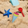 5pcs Beach Sand Toys, Plastic Beach Toys Set,Sand Ice Cream Molds Set,Ice Cream Sand Toys,Ice Cream Cones Scoop for Kids Ages 3-13 (Random Color)