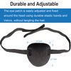 RIKEYO 3D Adjustable Eyepatch for Right or Left Eye, Adults and Kids One Eye Cover for Lazy Eye,Pirate Costume, 2 Pcs (Black)
